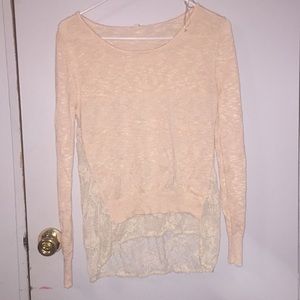 Knitted sweater, peach color